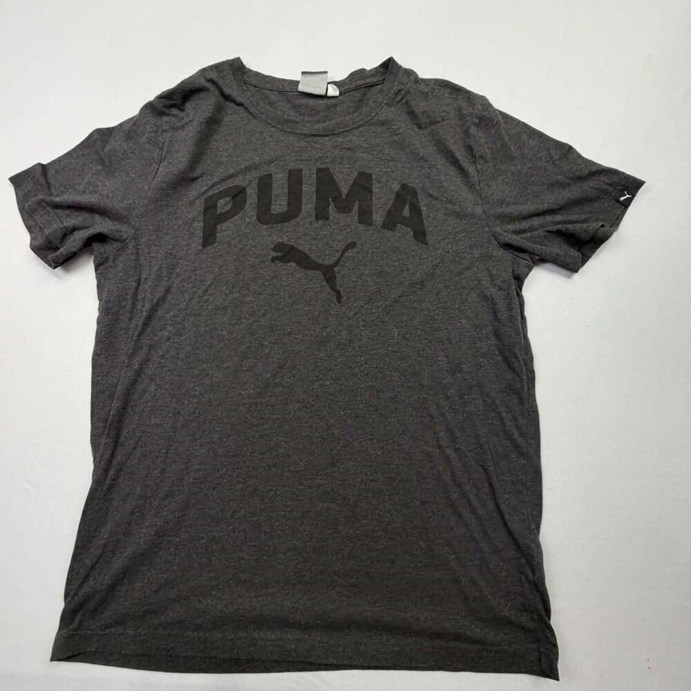 Puma Men's Charcoal Grey Heather Logo Graphic T-Shirt